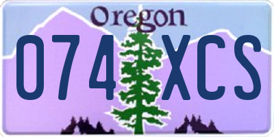 OR license plate 074XCS