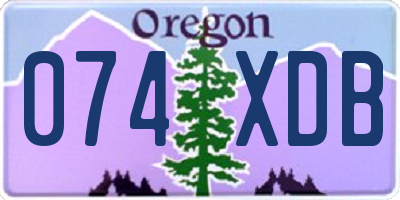 OR license plate 074XDB