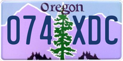 OR license plate 074XDC
