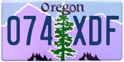 OR license plate 074XDF