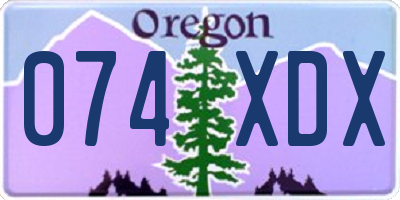 OR license plate 074XDX