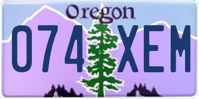 OR license plate 074XEM