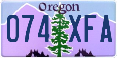 OR license plate 074XFA