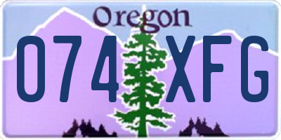 OR license plate 074XFG