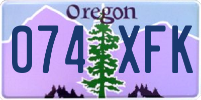 OR license plate 074XFK