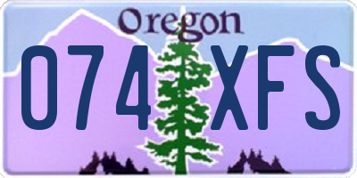 OR license plate 074XFS