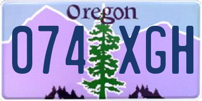 OR license plate 074XGH