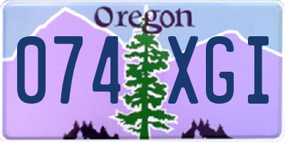 OR license plate 074XGI