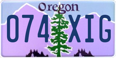 OR license plate 074XIG