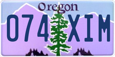 OR license plate 074XIM