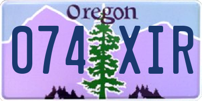 OR license plate 074XIR