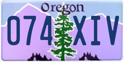 OR license plate 074XIV