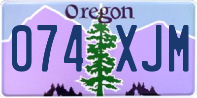 OR license plate 074XJM