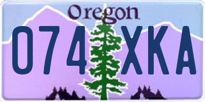 OR license plate 074XKA