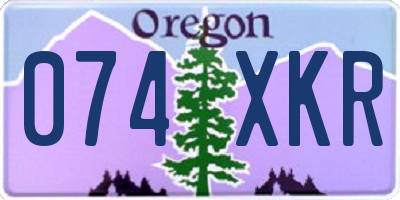 OR license plate 074XKR