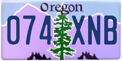 OR license plate 074XNB
