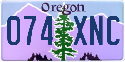 OR license plate 074XNC