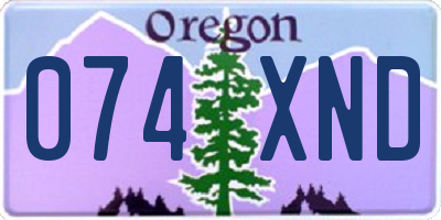 OR license plate 074XND