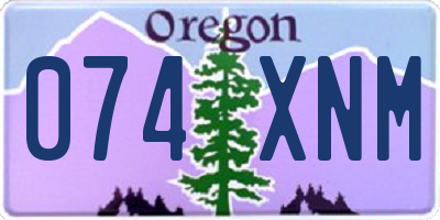 OR license plate 074XNM