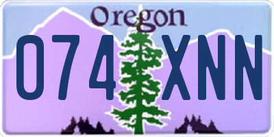 OR license plate 074XNN