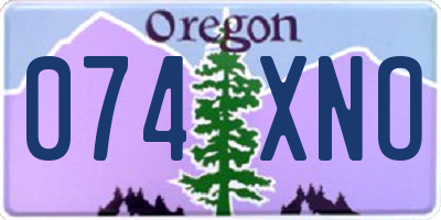 OR license plate 074XNO