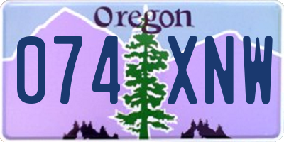 OR license plate 074XNW