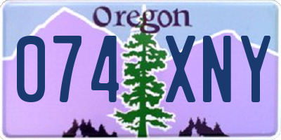 OR license plate 074XNY