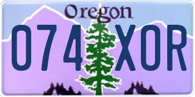 OR license plate 074XOR