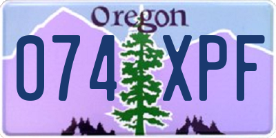 OR license plate 074XPF