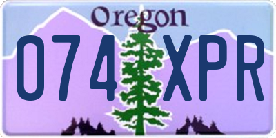 OR license plate 074XPR