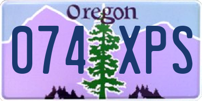OR license plate 074XPS