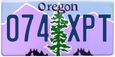 OR license plate 074XPT