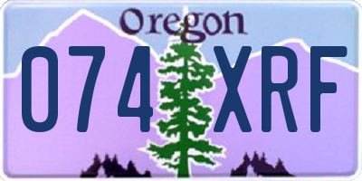 OR license plate 074XRF