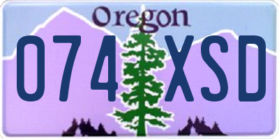 OR license plate 074XSD