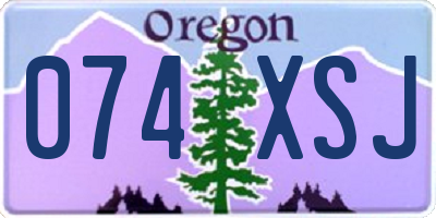 OR license plate 074XSJ