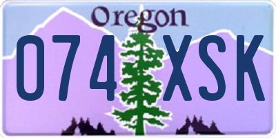 OR license plate 074XSK