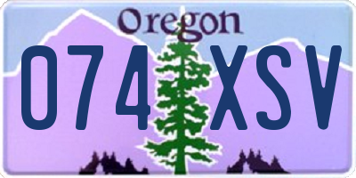 OR license plate 074XSV