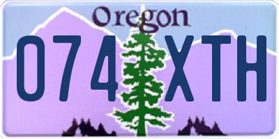 OR license plate 074XTH