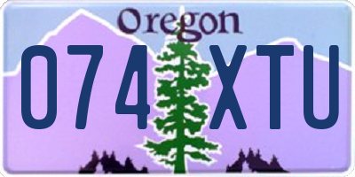 OR license plate 074XTU