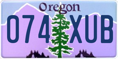 OR license plate 074XUB