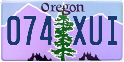 OR license plate 074XUI