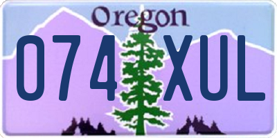 OR license plate 074XUL