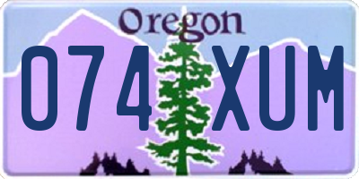 OR license plate 074XUM