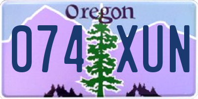OR license plate 074XUN
