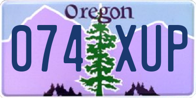 OR license plate 074XUP