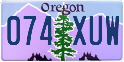 OR license plate 074XUW