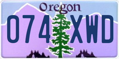 OR license plate 074XWD