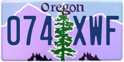 OR license plate 074XWF