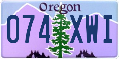 OR license plate 074XWI