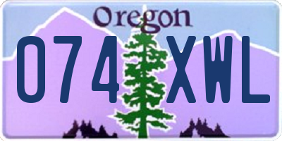 OR license plate 074XWL